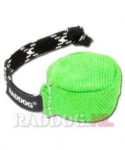 RADDOG nylcot Puck met koord 7cm 9 Puck groen Nylcot
