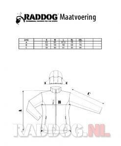 RADDOG softshell jas dames 17 RADDOG softshell jas dames maattabel