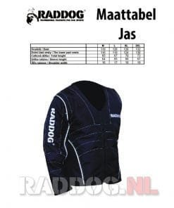 RADDOG jas voor helper Fluor Groen 9 Maattabel helper jas