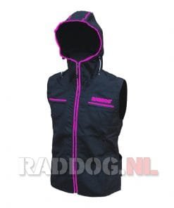 RADDOG trainingsvest Zwart-Magenta 8 zwart-Magenta show capuchon