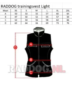RADDOG Trainingsvest Light 7 Raddog Trainingsvest Light, afmetingen, maten