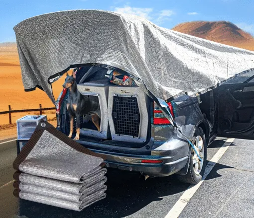 DOGshade Aluminium Schaduwnet voorbeeld
